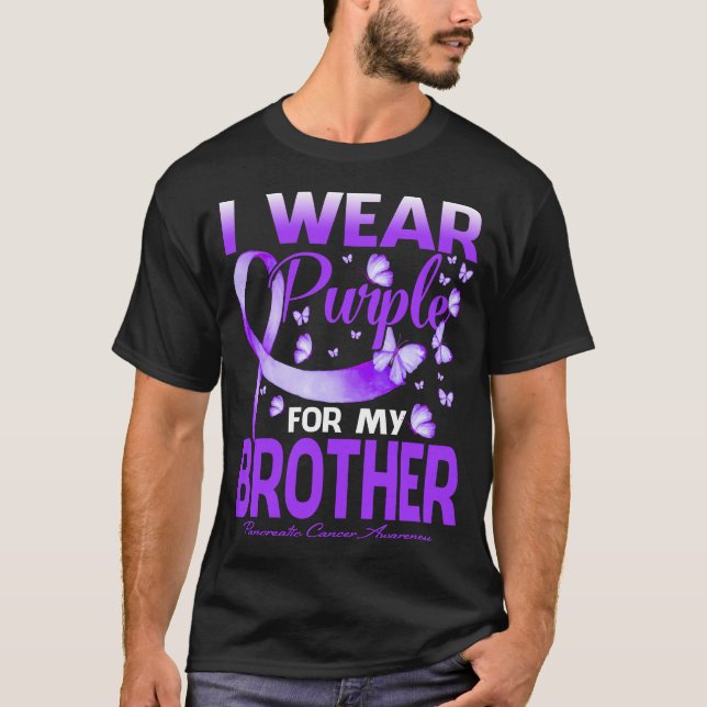 Camiseta Uso Morado Por Mi Hermano Cáncer Pancreático (Anverso)
