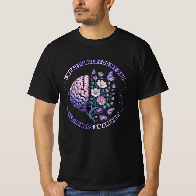 Camiseta Uso morado por mi papá - Conciencia de Alzheimer (Anverso)