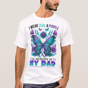 Camiseta Uso Morado Verde azulado En Memoria De Mi Papá Sui