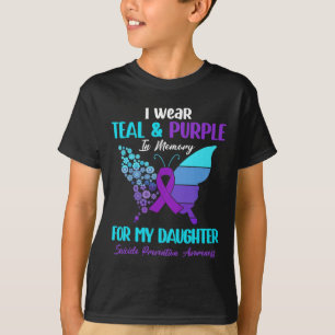 Camiseta Uso Morado Verde azulado En Memoria Del Suicidio D