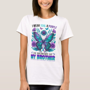 Camiseta Uso Morado Verde azulado En Memoria Del Suicidio D