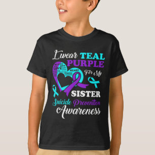 Camiseta Uso Morado Verde azulado Para Prevenir El Suicidio