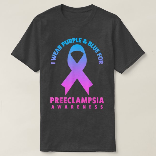 Camiseta Uso morado y azul para la conciencia preeclampsia (Diseño del anverso)