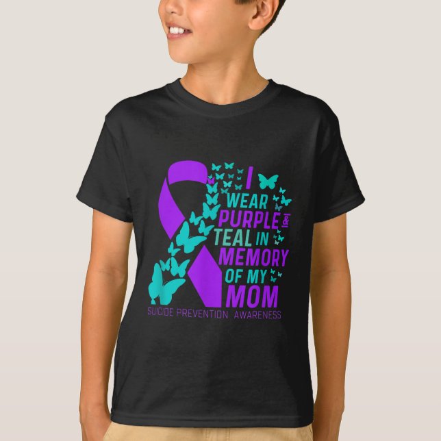 Camiseta Uso Morado Y Verde azulado Para Mi Hermana Suicidi (Anverso)