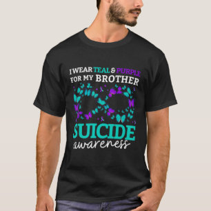 Camiseta Uso Morado Y Verde azulado Para Mi Hermano Suicidi