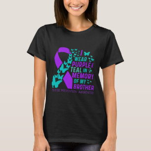 Camiseta Uso Morado Y Verde azulado Para Mi Hermano Suicidi
