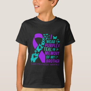 Camiseta Uso Morado Y Verde azulado Para Mi Hermano Suicidi
