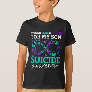 Camiseta Uso Morado Y Verde azulado Para Mi Hijo Suicidio P