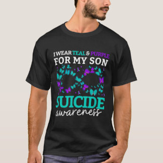 Camiseta Uso Morado Y Verde azulado Para Mi Hijo Suicidio P