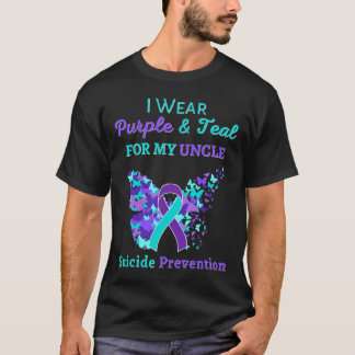 Camiseta Uso Morado Y Verde azulado Para Mi Tío Suicidio Pr