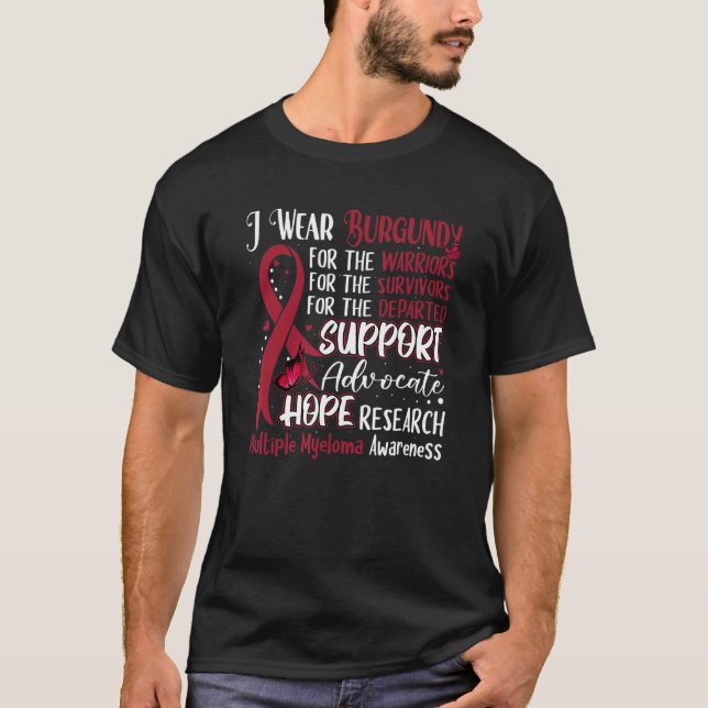 Camiseta Uso Múltiple Mieloma De Mariposa De Borgoña (Anverso)