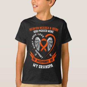 Camiseta Uso Naranja en memoria de mi abuelo Leukemia Awa