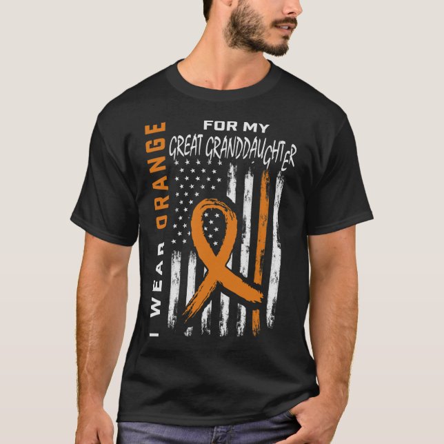 Camiseta Uso Naranja Gran Nieta Leukemia Awarene (Anverso)