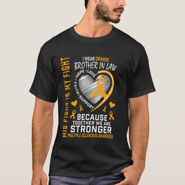 Camiseta Uso Naranja Hermano En Derecho Esclerosis Múltiple (Anverso)