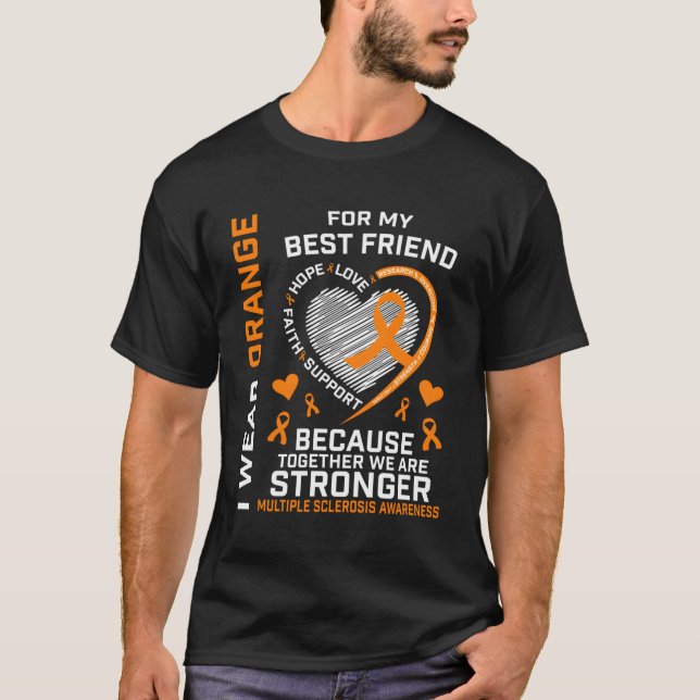 Camiseta Uso Naranja Mi Mejor Amigo Ms Esclerosis Múltiple (Anverso)
