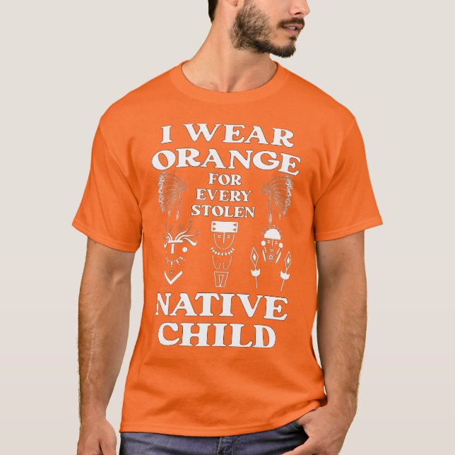 Camiseta Uso Naranja Para Cada Niño Nativo Estadounidense (Anverso)