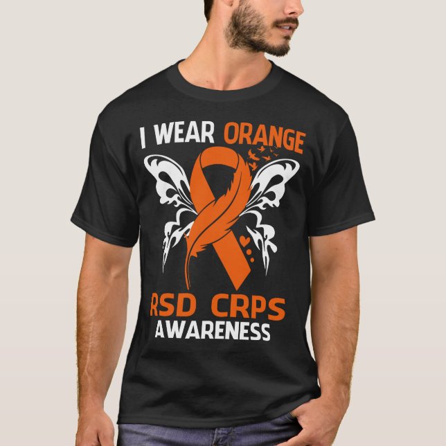 Camiseta Uso Naranja Para Concienciación De RSD CRPS (Anverso)