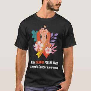 Camiseta Uso Naranja Para El Cáncer De Leucemia De Mi Abuel