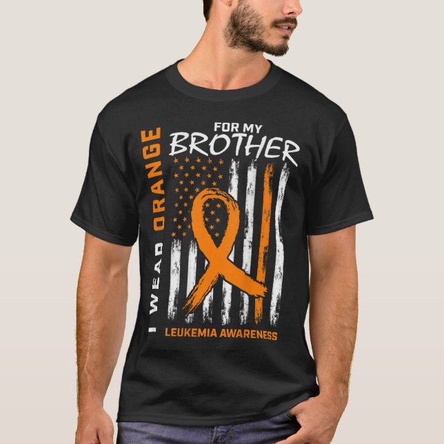 Camiseta Uso Naranja Para Hermano Leukemia Awareness Ameri (Anverso)