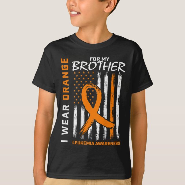Camiseta Uso Naranja Para Hermano Leukemia Awareness Ameri (Anverso)
