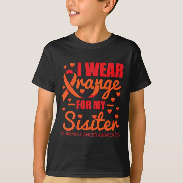 Camiseta Uso Naranja para la Leucemia Hermana (Anverso)