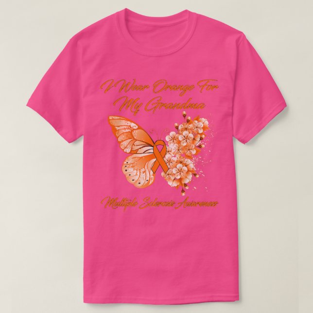 Camiseta Uso Naranja Para Mi Abuela De Esclerosis Múltiple  (Diseño del anverso)