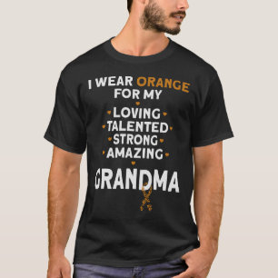 Camiseta Uso Naranja Para Mi Abuela Leukemia Awareness Gi