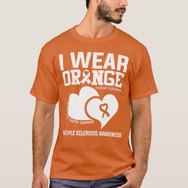 Camiseta Uso Naranja Para Mi Abuelo Esclerosis Múltiple (Anverso)