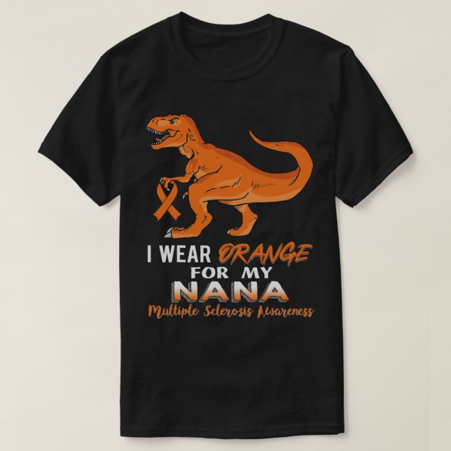 Camiseta Uso Naranja Para Mi Dinosaurio Múltiple Esclero De (Diseño del anverso)