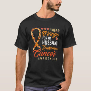 Camiseta Uso Naranja Para Mi Esposo Consciente Del Cáncer D