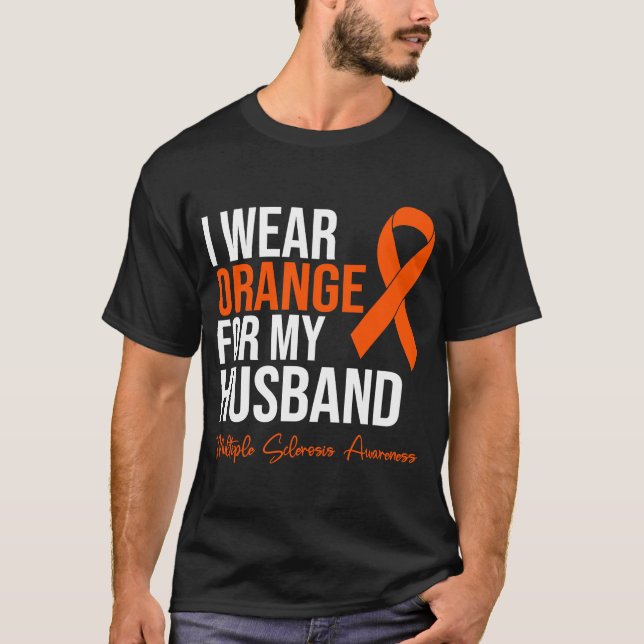 Camiseta Uso Naranja Para Mi Esposo MS Warrior Multiple S (Anverso)