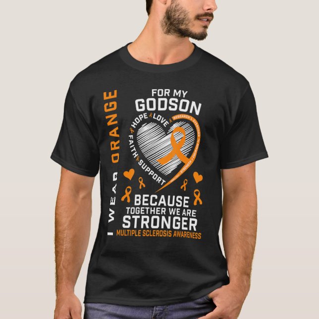 Camiseta Uso Naranja Para Mi Godson Esclerosis Múltiple Awa (Anverso)
