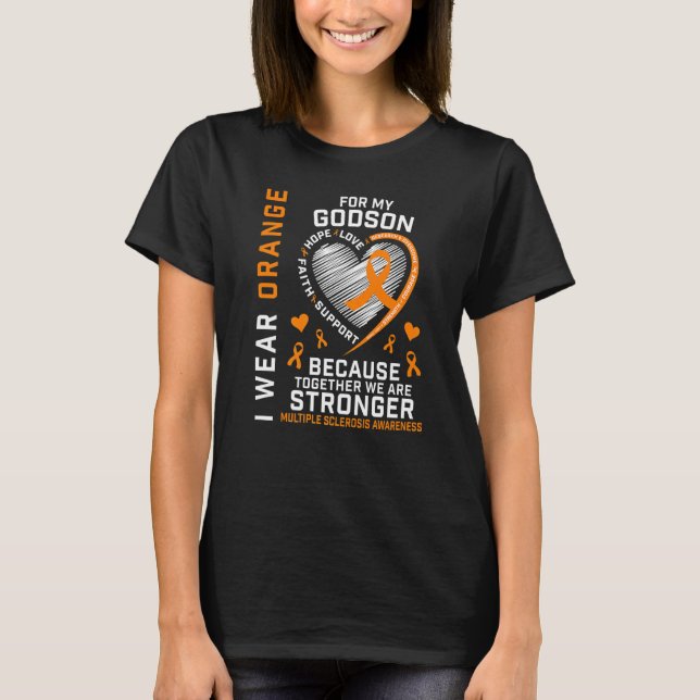 Camiseta Uso Naranja Para Mi Godson Esclerosis Múltiple Awa (Anverso)