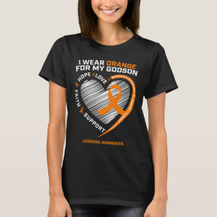 Camiseta Uso Naranja Para Mi Godson Leukemia Cáncer Awaren