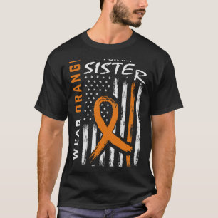 Camiseta Uso Naranja Para Mi Hermana Leucemia Cáncer Awaren