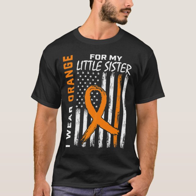 Camiseta Uso Naranja Para Mi Hermana Menor Awaren De Leucem (Anverso)