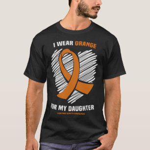 Camiseta Uso Naranja Para Mi Hija Leucemia Cáncer De Guerra