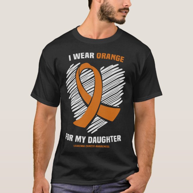 Camiseta Uso Naranja Para Mi Hija Leucemia Cáncer De Guerra (Anverso)