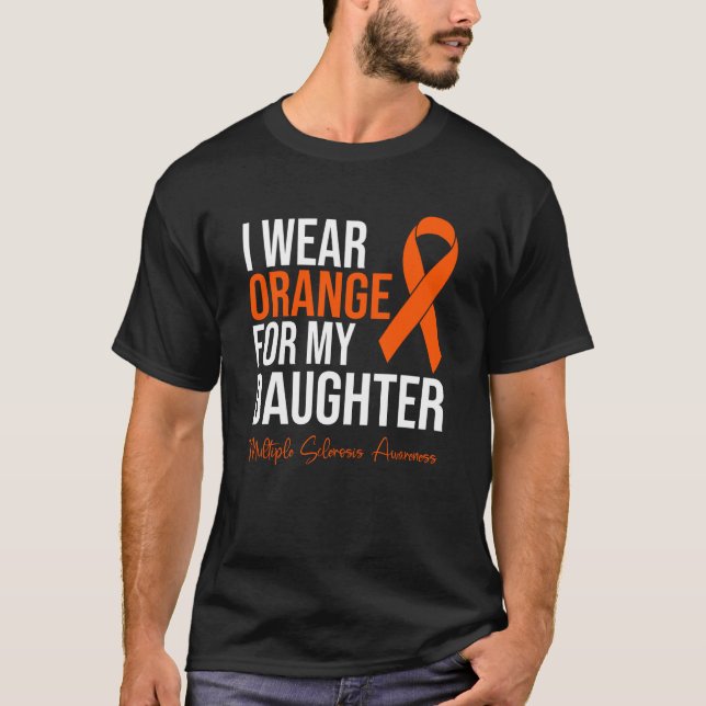 Camiseta Uso Naranja Para Mi Hija MS Warrior Múltiple (Anverso)