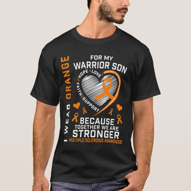 Camiseta Uso Naranja Para Mi Hijo Con Esclerosis Múltiple A (Anverso)
