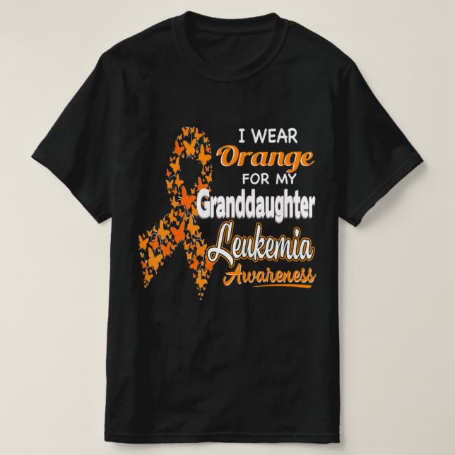 Camiseta Uso Naranja para mi Nieta Leukemia Aware (Diseño del anverso)