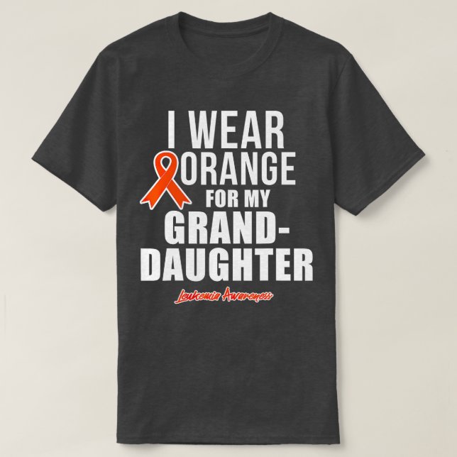 Camiseta Uso Naranja para mi nieta Leukemia Awaren (Diseño del anverso)