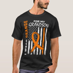 Camiseta Uso Naranja Para Mi Nieto Leukemia Awareness F