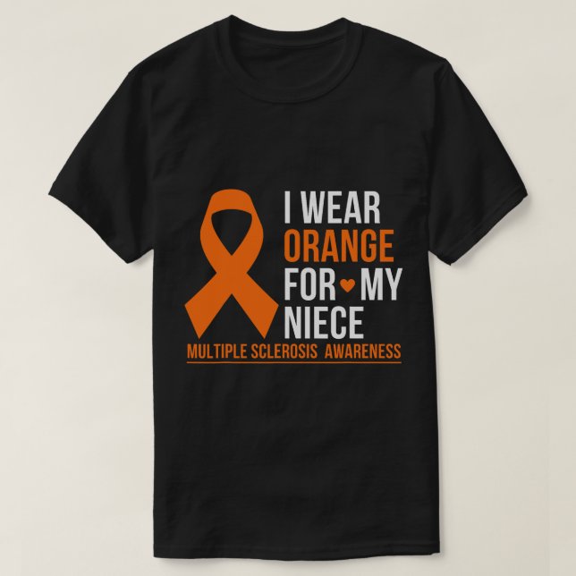 Camiseta Uso Naranja Para Mi Niña Esclerosis Múltiple MS A (Diseño del anverso)