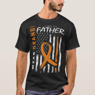 Camiseta Uso Naranja Para Mi Padre Leukemia Awareness Fla