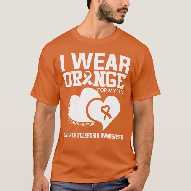 Camiseta Uso Naranja Para Mi Papá Esclerosis Múltiple (Anverso)