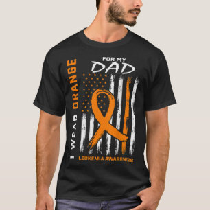 Camiseta Uso Naranja Para Mi Papá Leucemia Sensibilización