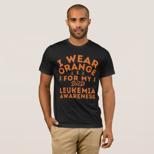 Camiseta Uso Naranja Para Mi Papá Leukemia Personalizado De