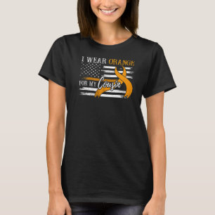 Camiseta Uso Naranja Para Mi Primo Leukemia Awareness Fla