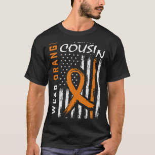 Camiseta Uso Naranja Para Mi Primo Leukemia Awareness Fla